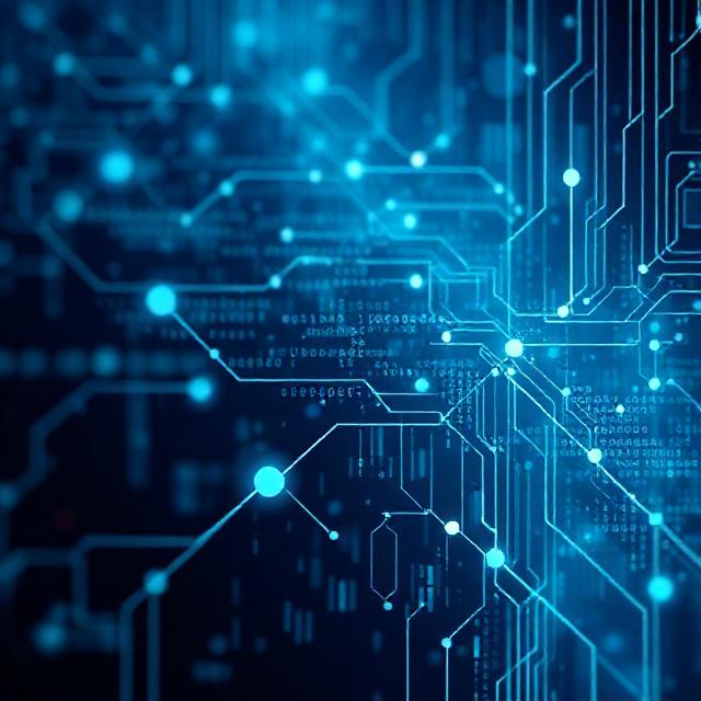 modern abstract tech illustration representing code and connectivity